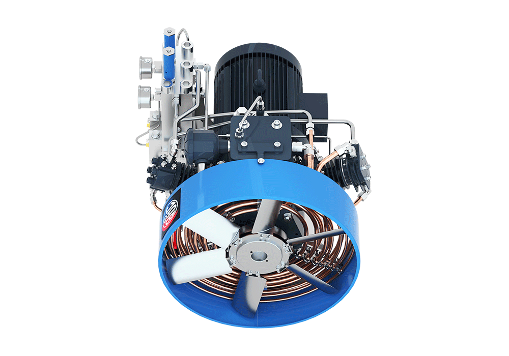 Compressor Unit AIR COOLED LUBRICATED 3 STAGES 3 CYL 86 m3/hr @ 40 bar  18.5 kW 1500RPM