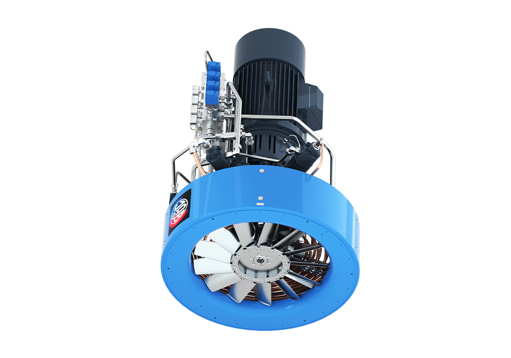 SVB950/300NG Compressor Unit AIR COOLED LUBRICATED 4 STAGES 4 CYL .3 inlet 86 m3/hr @ 300 bar  30 kW 1500RPM