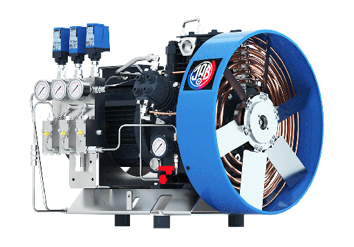 [JAB AB V 5650/350N] V5650/350N Compressor Unit AIR COOLED LUBRICATED 3 STAGES 3 CYL 5.5 bar inlet 30 m3/hr @ 350 bar  7.5 kW 1500RPM